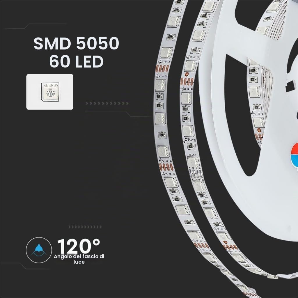 VT-5050 60 7W LED STRIP LIGHT COLORCODE:RGB SET IP20 EU PLUG