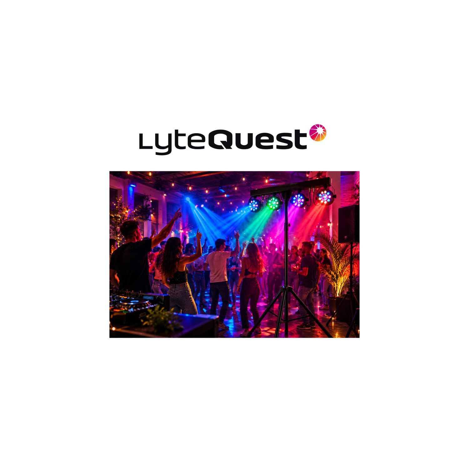 Pack sonorisation 50 100 Personnes Initiation DJ Enceintes Ampli Table de Mixage Bluetooth, Kit d'éclairage EOS LED, Evènements
