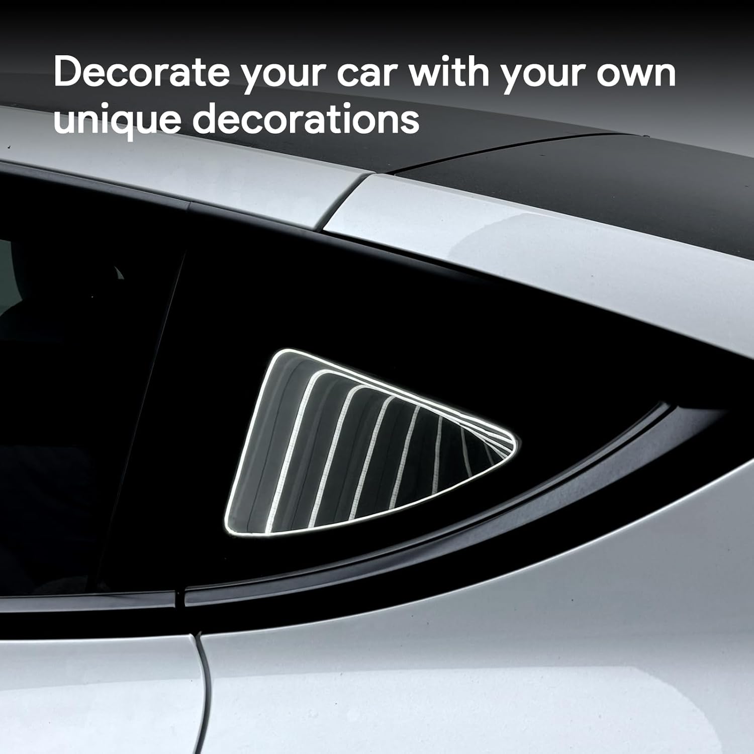 for Tesla Model Y 2019-2024 LED Rear Back Quarter Window Light Rocket Aerospace Theme Decoration Lights Kits Exterior Accessories DC 15V White Light