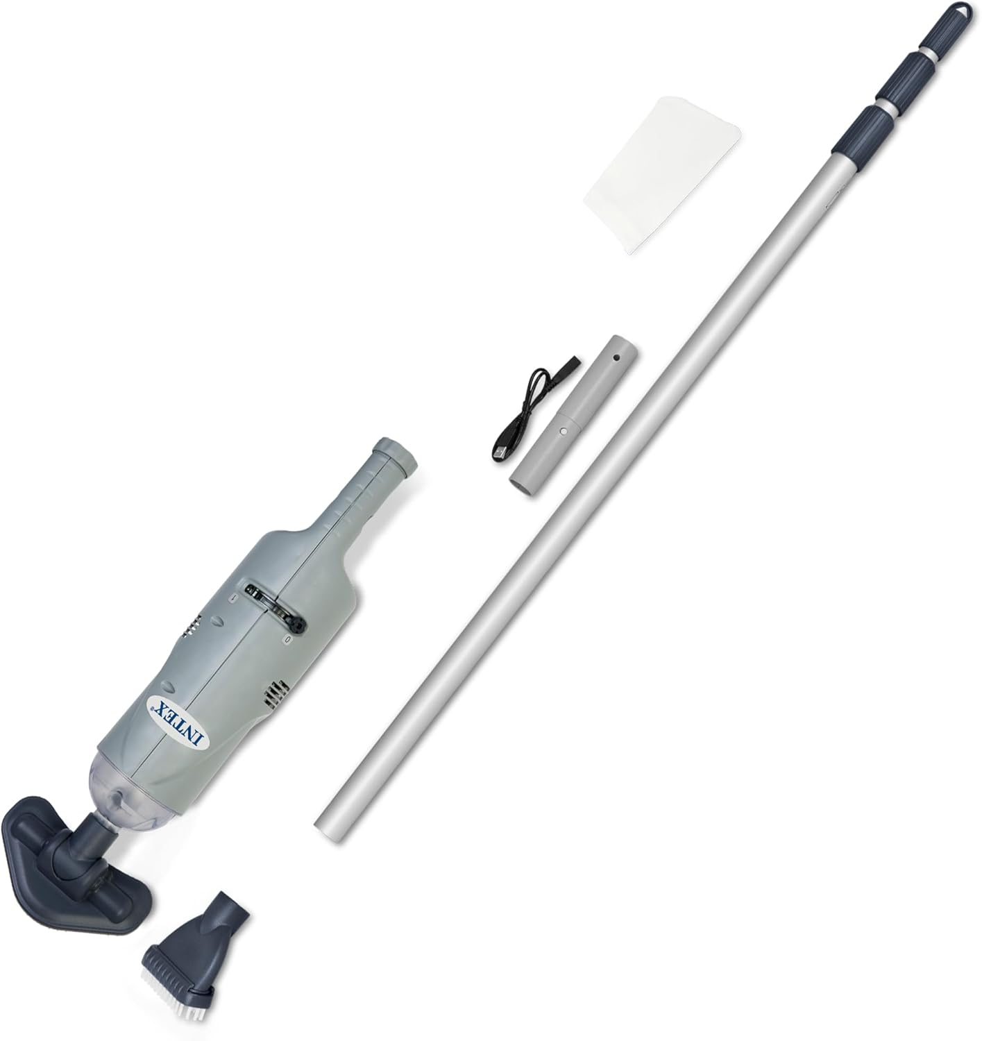 Intex Handheld Pool Vacuum Cleaner Rechargeable 94 Inch Telescoping Shaft