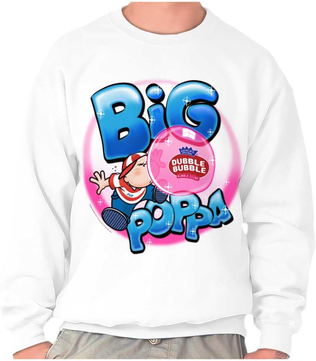 Brisco Brands Airbrushed Dubble Bubble Big Poppa Sweatshirt for Men or Women