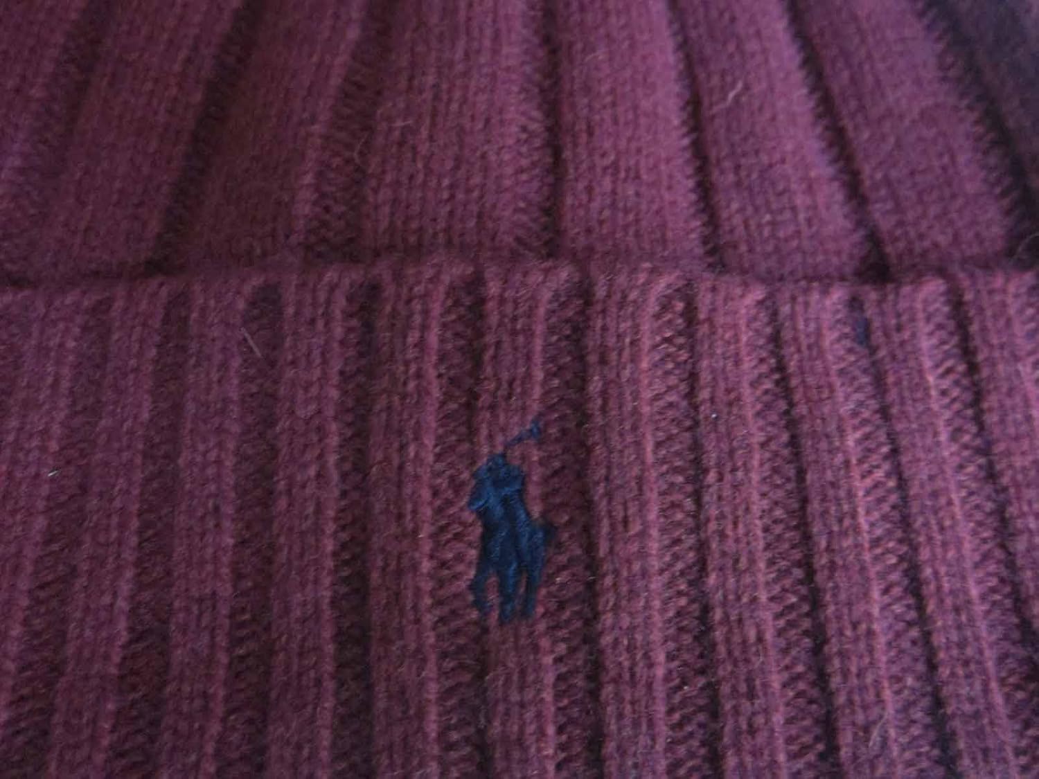 Polo Ralph Lauren Men's Knit Cuff Beanie Hat One Size Burgundy - Image 2