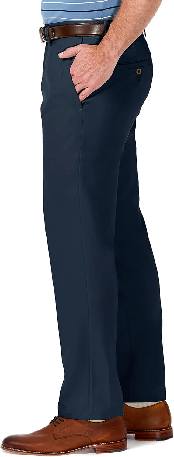 Haggar Men's Cool 18 Pro Straight Fit Flat Front Super Flex Waistband Casual Pant - Image 3