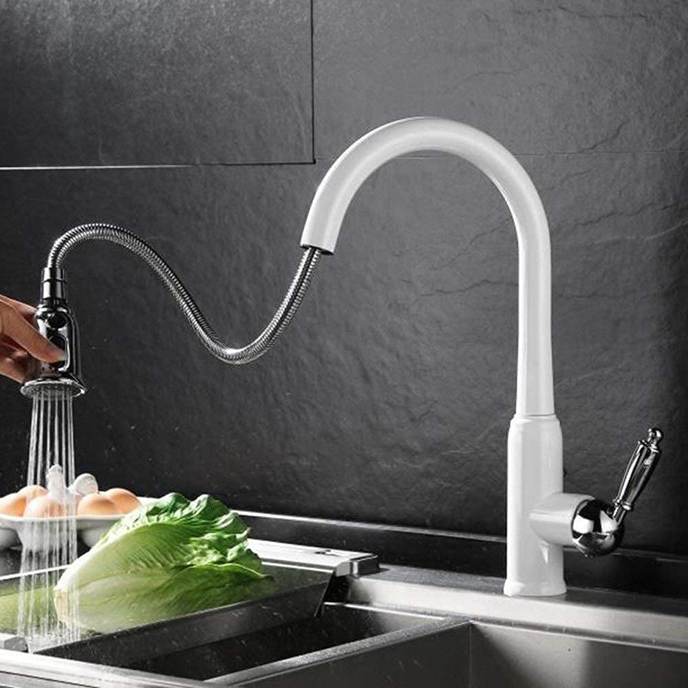 Rubinetti, Rubinetto Monoforo Mesa Rubinetto Bianco Tipo di Tirante Rubinetto per Cucina Rubinetto per Acqua Doppia modalità Miscelata Rubinetti per Acqua Bagno