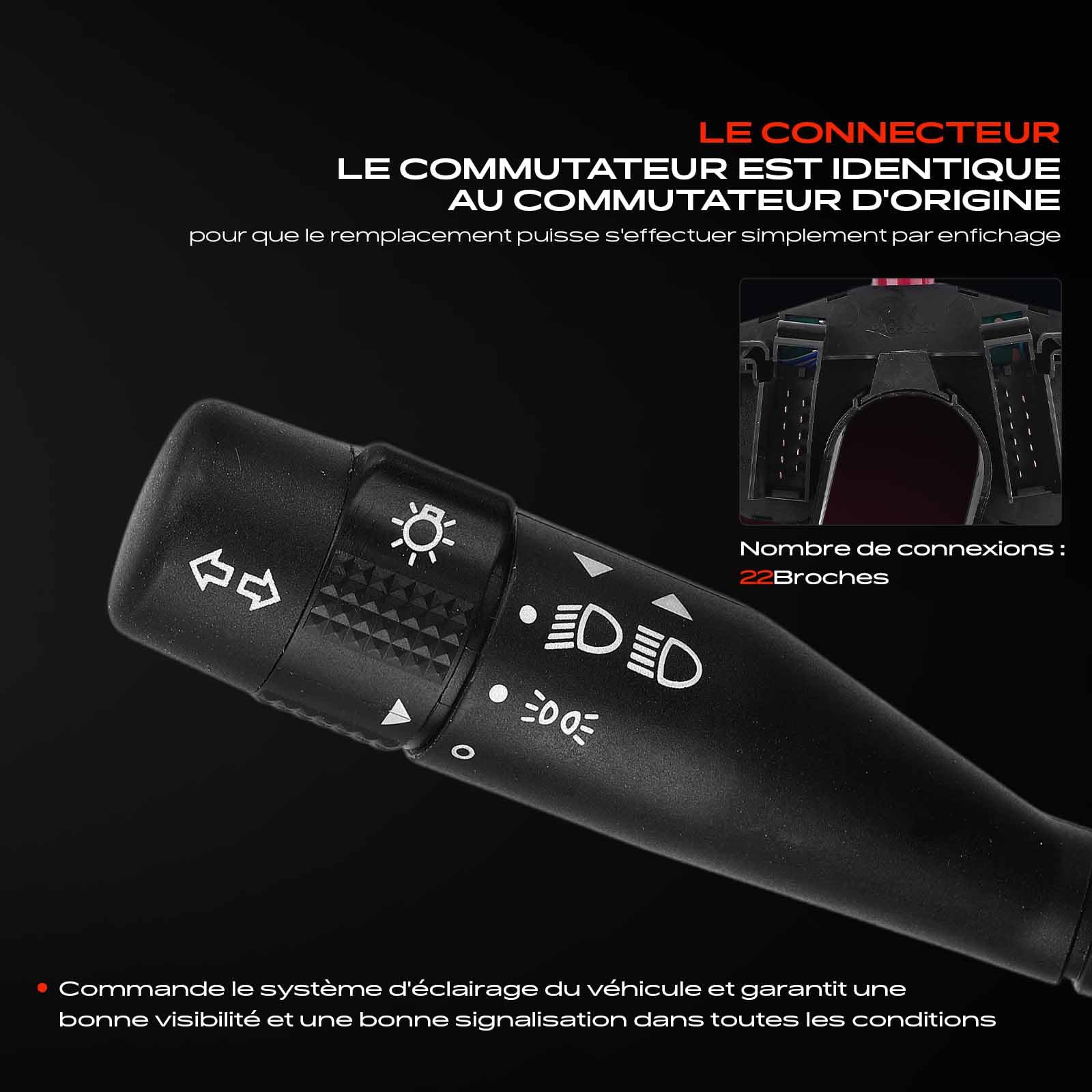Frankberg Interrupteur de Colonne de Direction Compatible avec KA RB Fiesta IV JA JB Puma EC 121 III JASM JBSM Fiesta Camionnette JV Remplacer# XS6T11K665CA