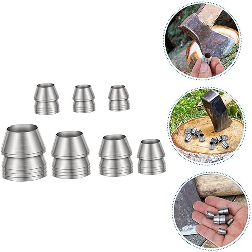 Miniatura 7 de DOITOOL 7 Uds. Herramientas de uñas de metal expandido, accesorios de uñas de mango de madera, cuñas cuñas para cuñas cónicas para hierro, cuña de