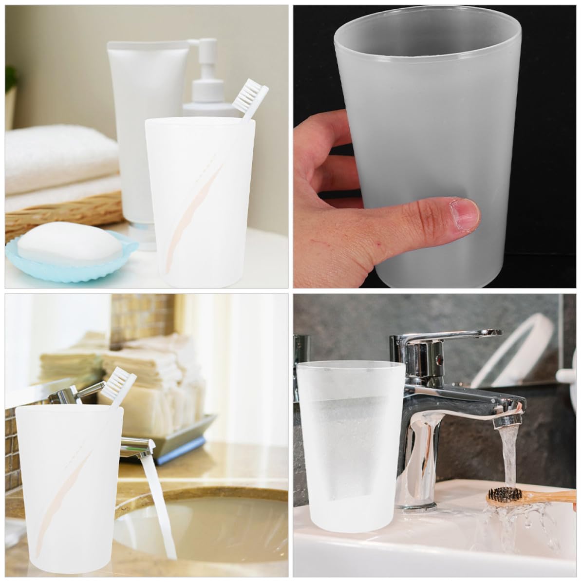 GAROZAT 12-częściowy plastikowy zestaw łazienkowy, minimalistyczny design, łatwy w użyciu uchwyt na szczoteczki do zębów i dozownik do płukania jamy ustnej, do codziennej higieny i nizacji