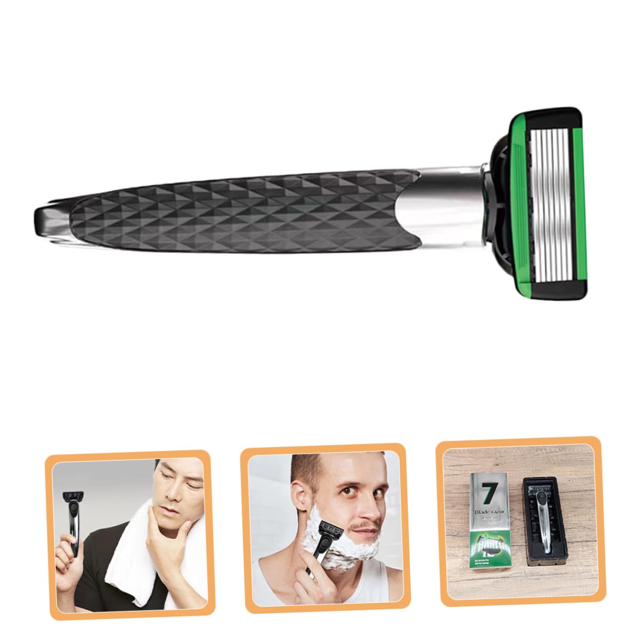 FRCOLOR 3 Sätze Rasierer Klinge Männer einzel eins verstellbare Rasierhobel für Herren Pinzette on shave razor Grooming-Werkzeug bartpflege messerscharfer Rasierschalte Rasiermesser Gummi
