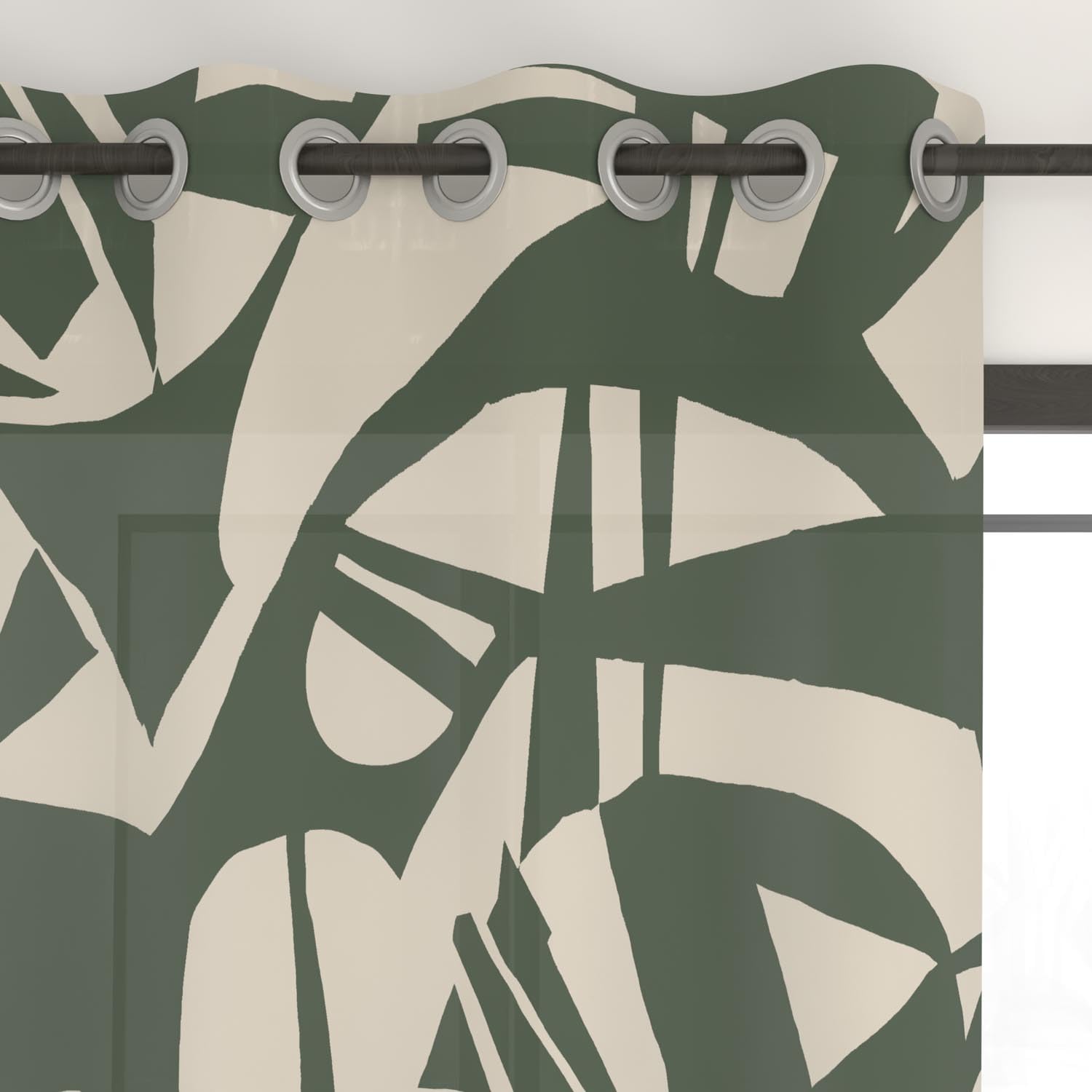 Soleil d'ocre, CANOPE Printed Curtain with Eyelets 135 x 250 cm Polycotton