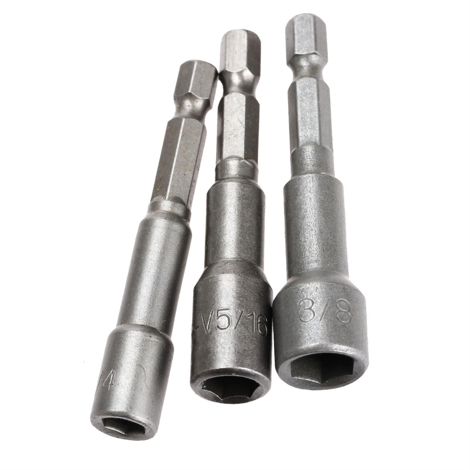 Klucz nastawny ze stali nierdzewnej, klucze nastawne szczękowe, 3 sztuki 1/4 3/8 5/16 cala, klucze nasadowe do śrubokrętów, magnetyczny adapter do wkrętarek udarowych, wiertło, narzędzia z chwytem