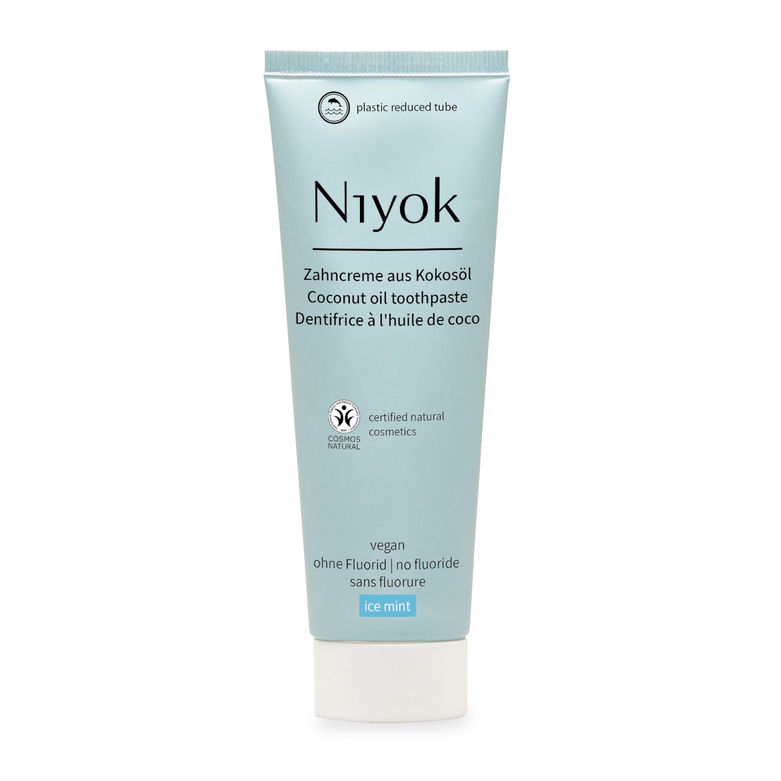 Niyok® Pasta de dientes de aceite de coco orgánico "​Eisminze" (75 ml) • Pasta de dientes natural para dientes blancos • Cuidado intensivo y frescura • Protege las encías • Sin flúor y vegano