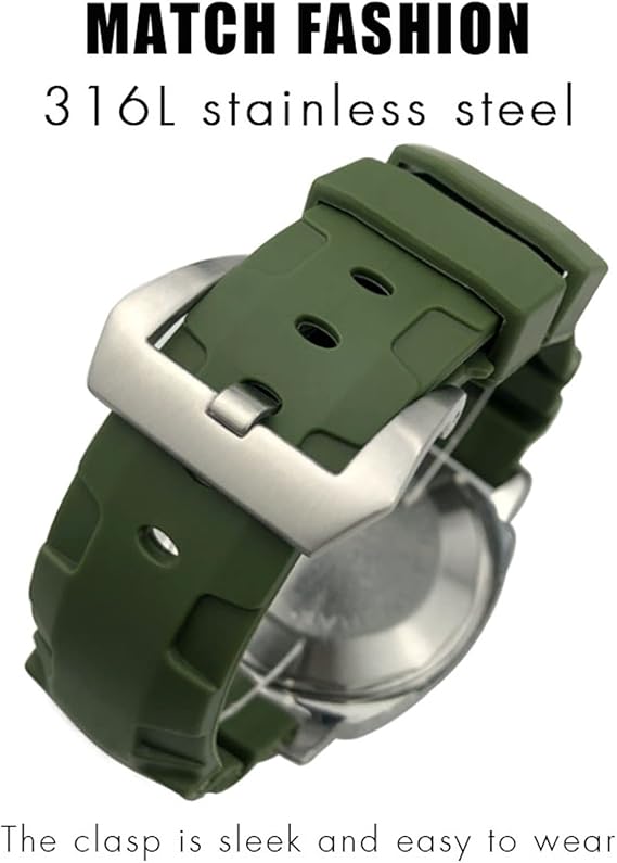 Cinturino Morbido Gomma Mimetico Camouflage Subacqueo 22 Mm - Foto 5