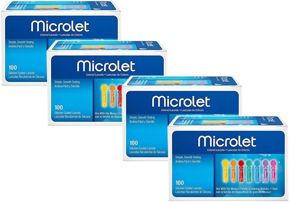 Microlet Colored Lancets 100 Each (Pack of 4)