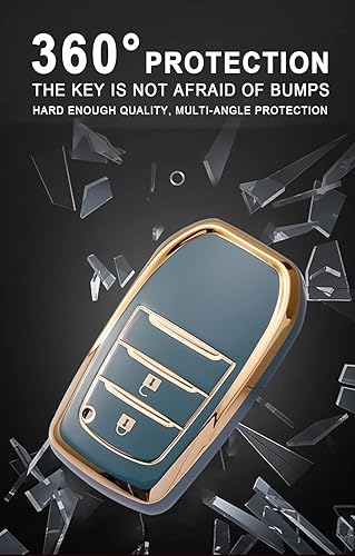 Miniatura 3 de KUNIO Car Key Fob Cover Fit for Toyota Camry RAV4 Corolla Innova Key Protective Cover Keychain TPU Key Holder 2 Buttons