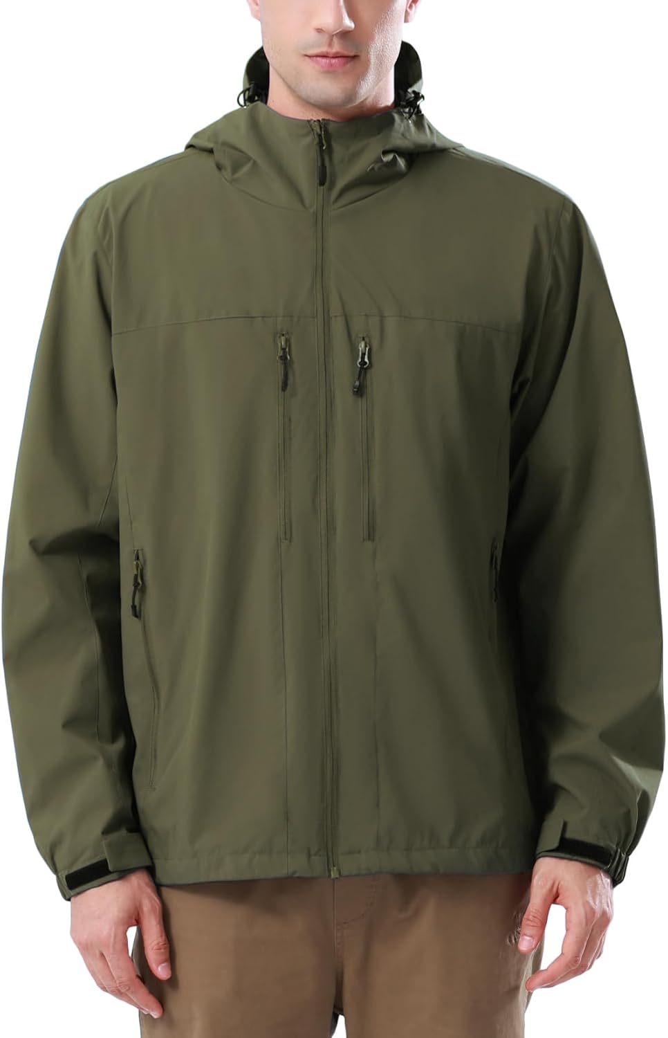 CAMEL CROWN Men's Waterproof Softshell Jacket Lightweight Windbreaker Hooded Rain Coat For Outdoor Hiking