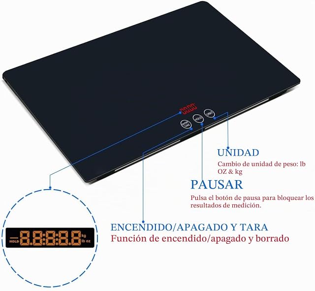 Foto 5 de 7 de Báscula digital para mascotas para perros, con alfombrilla antideslizante, plataforma de báscula para animales