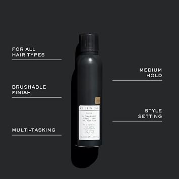 Kristin Ess Hair Refine Signature Finishing Hairspray for Hair Styling - Flexible Hold, Brushable Texture, Style Support for Straight, Textured, Wavy or Curly hair, Vegan, 7.5 oz