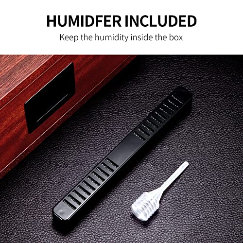 Demcigar Cigar Humidor,Cedar Wood Cigar Box With Front Digital Hrgrometer And Humidifier,Desktop Storage Case,Pull-Out Humidor(Brown) #TOP5
