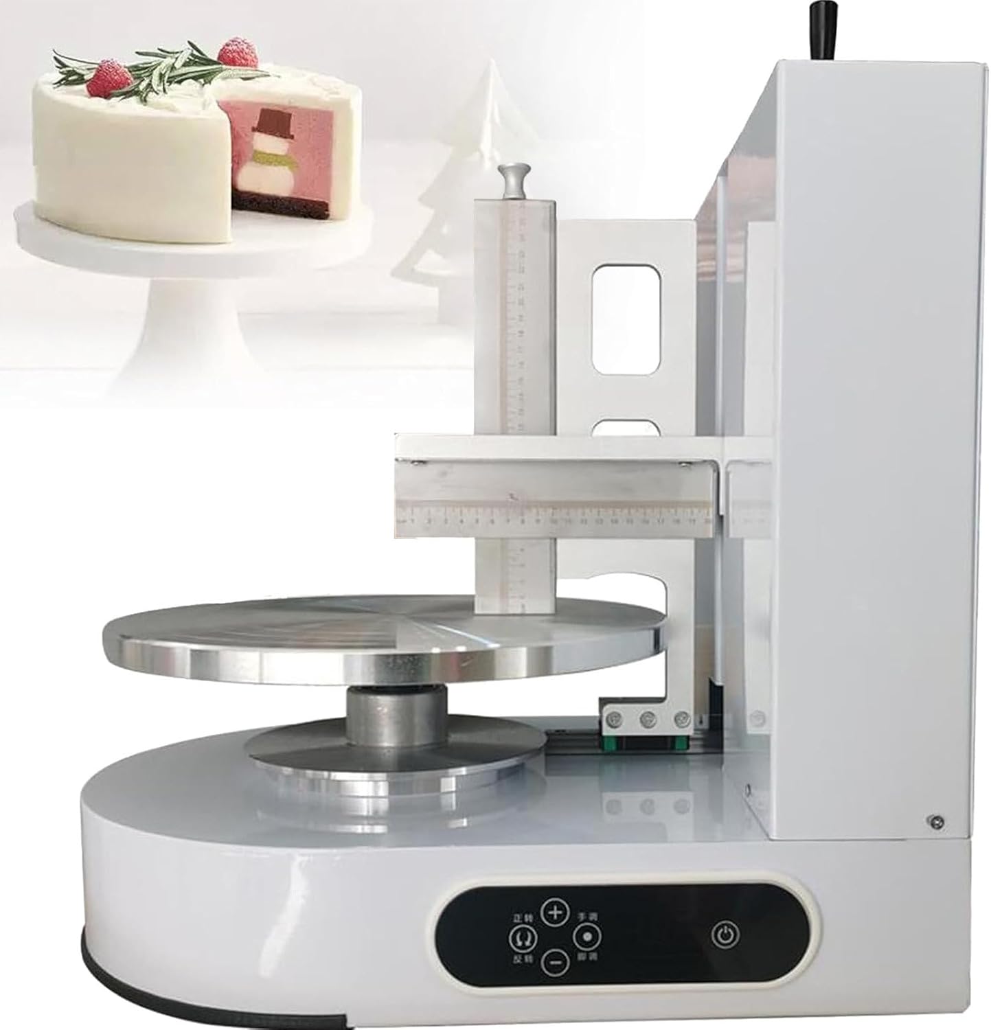 Automatic Cake Smoother Polisher,Birthday Cake Baking Tools, Automatic Cake Edge Smoother Cake Smoother, Cream Decorating Bakeware Kitchen Cake Machine,Pink