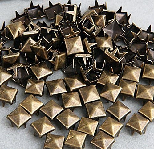 Vikeva 100 Brass 8mm Pyramid Studs Spots Punk Nailheads Spikes for Bag Shoes Bracelet