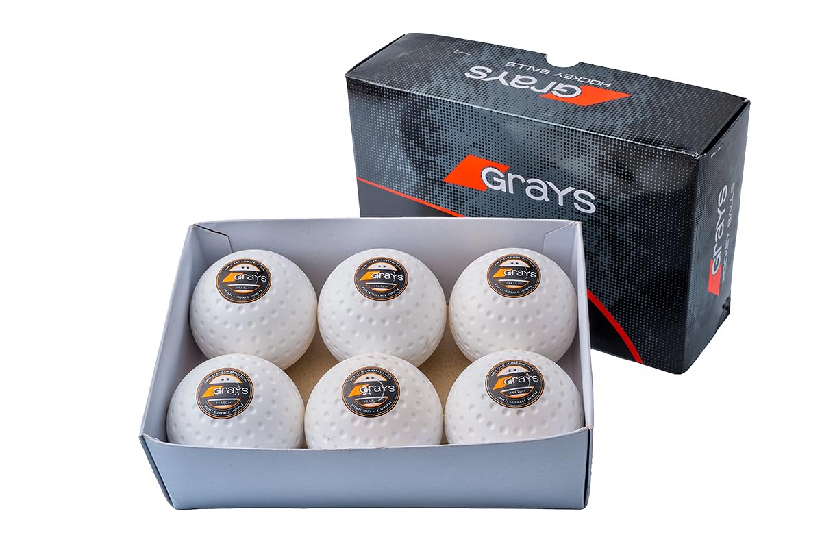 Grayss 6 Balles Hockey Herbe Match Grays Blanches