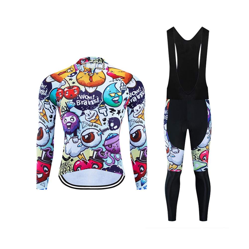 MOXILYN Men's Quick-Dry Cycling Jersey Set Road Bike Bicycle Shirt + Bib Pants with 9D Gel Padded MTB Riding Clothing kit