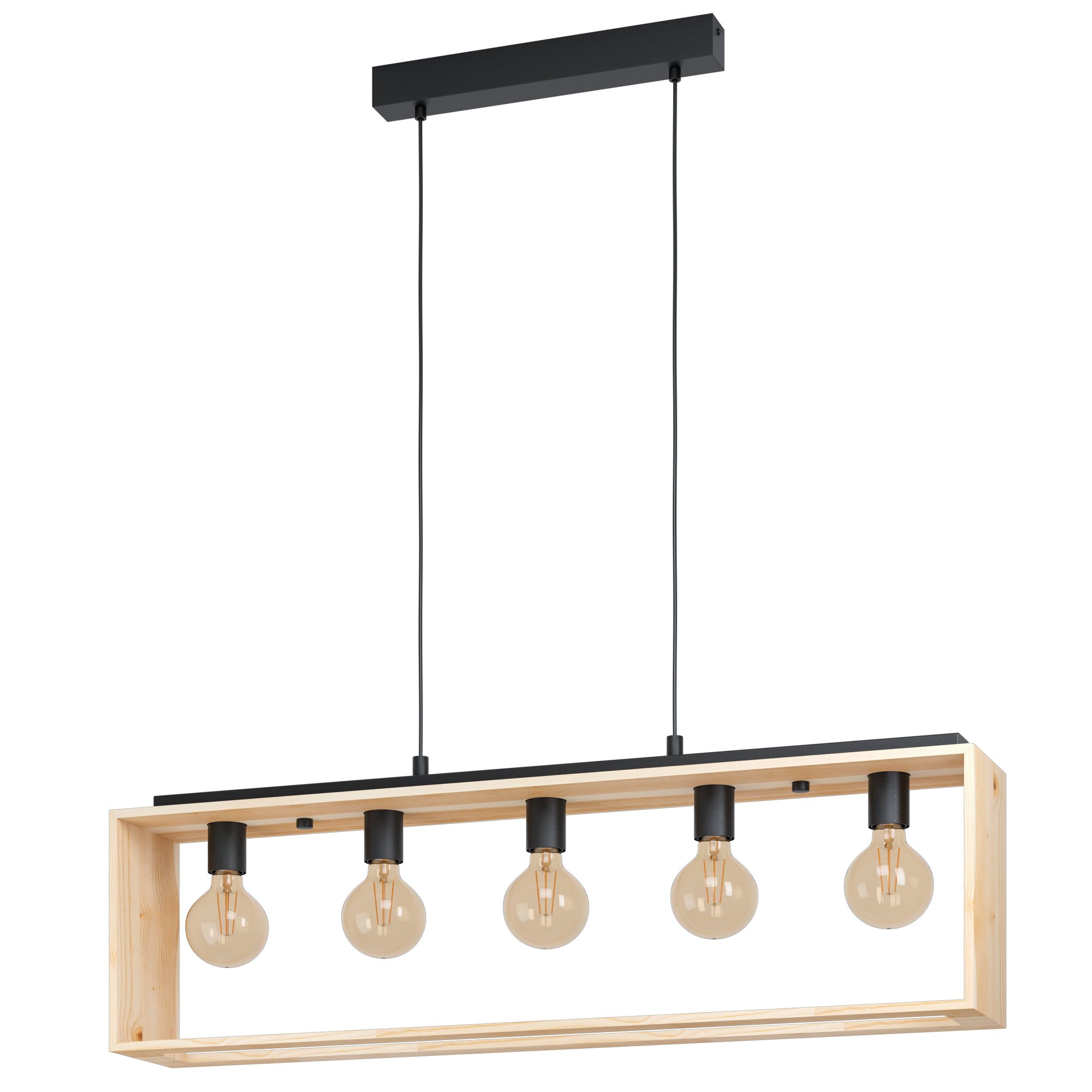 EGLO Pendelleuchte Famborough, 5-flammige Hängelampe Vintage/Industrial/Skandinavisch