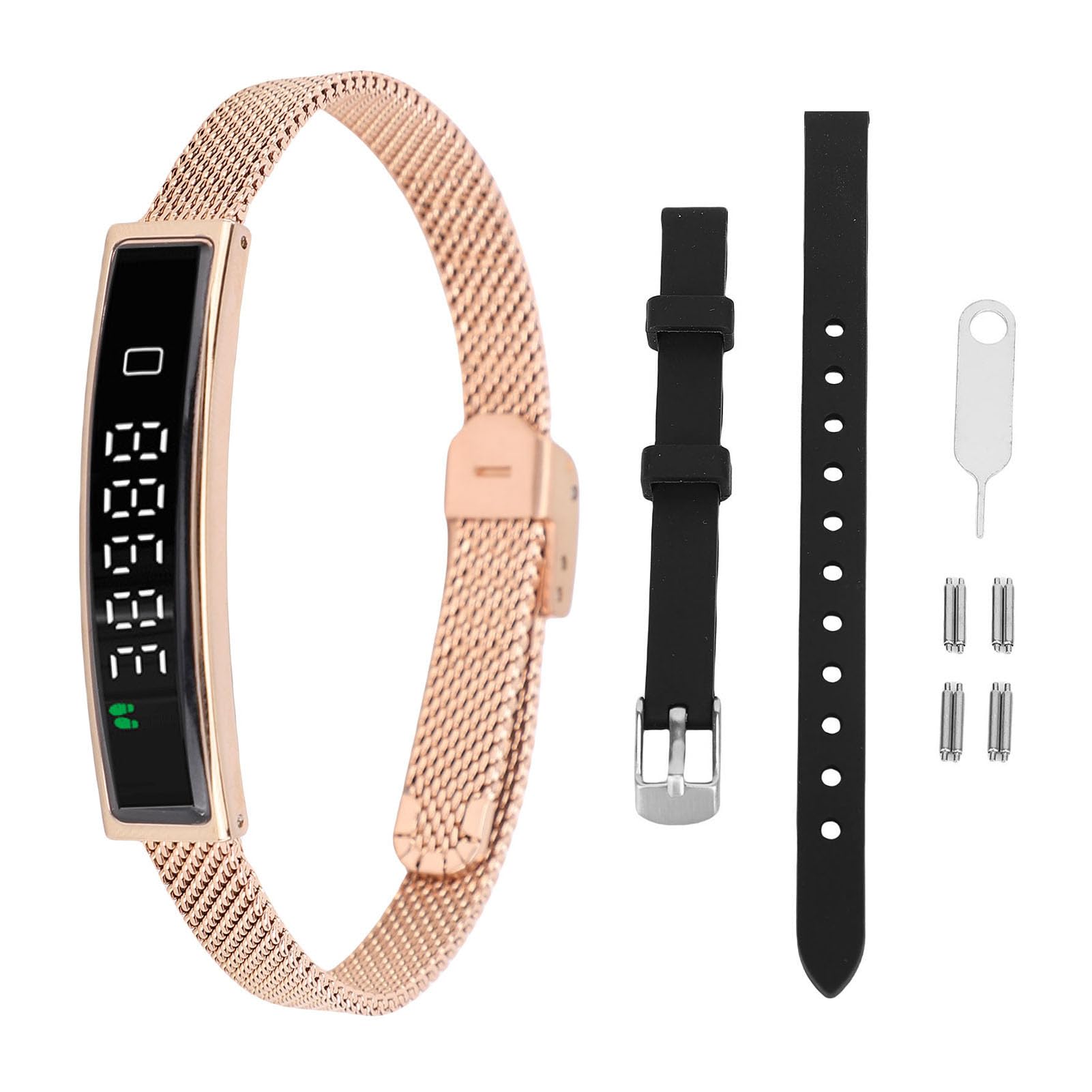 Vikye Smart Watch Health Tracker, Bluetooth 5.3 Steps Tracking Wearable Waterproof Smart Bracelet for Men Women, with Multiple Sport Modes (Gold)