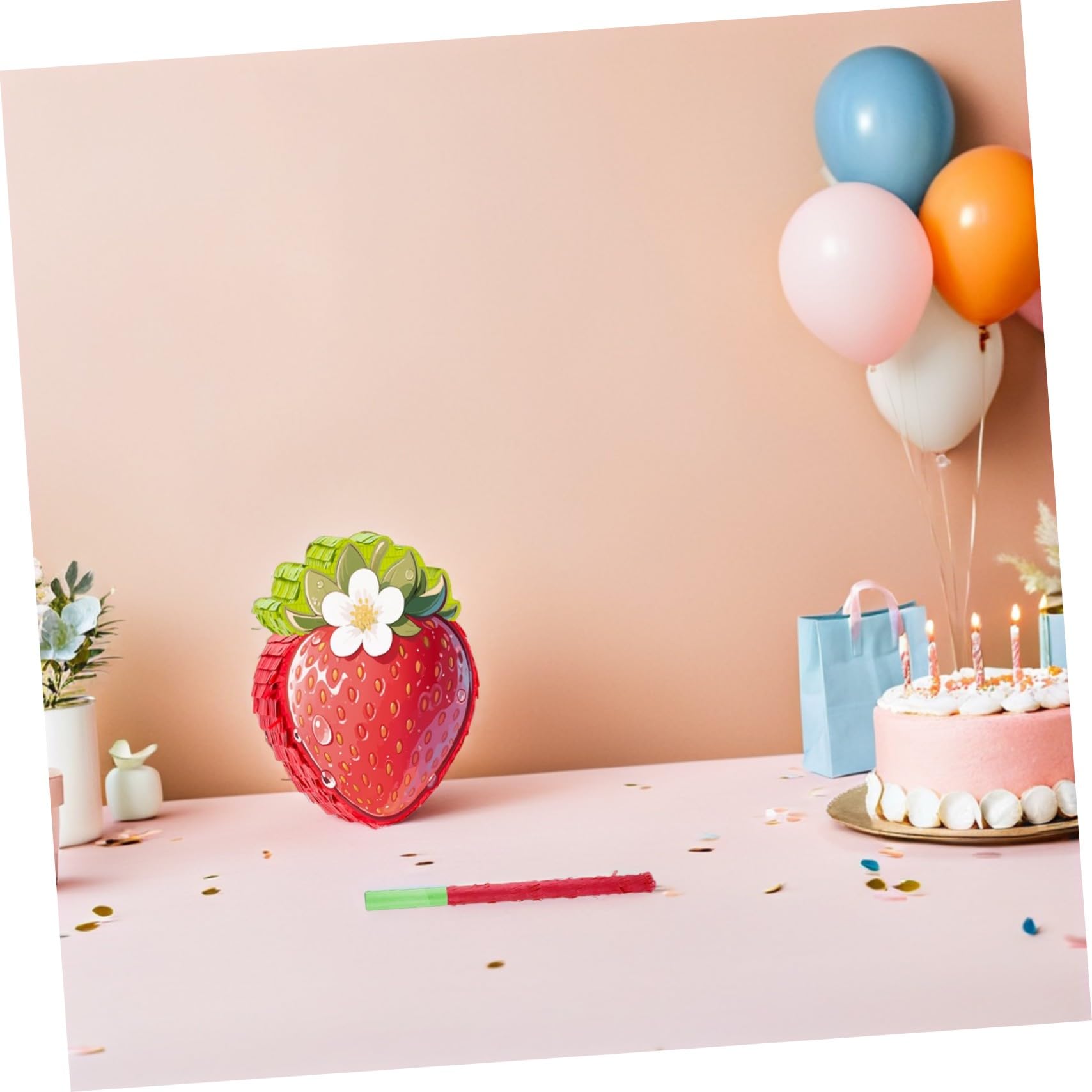 Piñata de para Fiesta Infantil Decoración Tema Frutas para Shower Confeti para Cumpleaños y Celebraciones