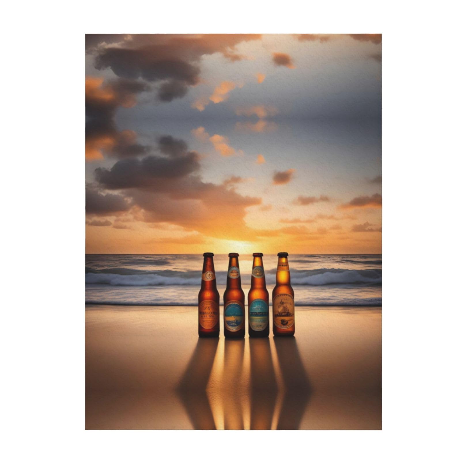Bouteilles de bière plage couverture douce lit plaid léger chaud