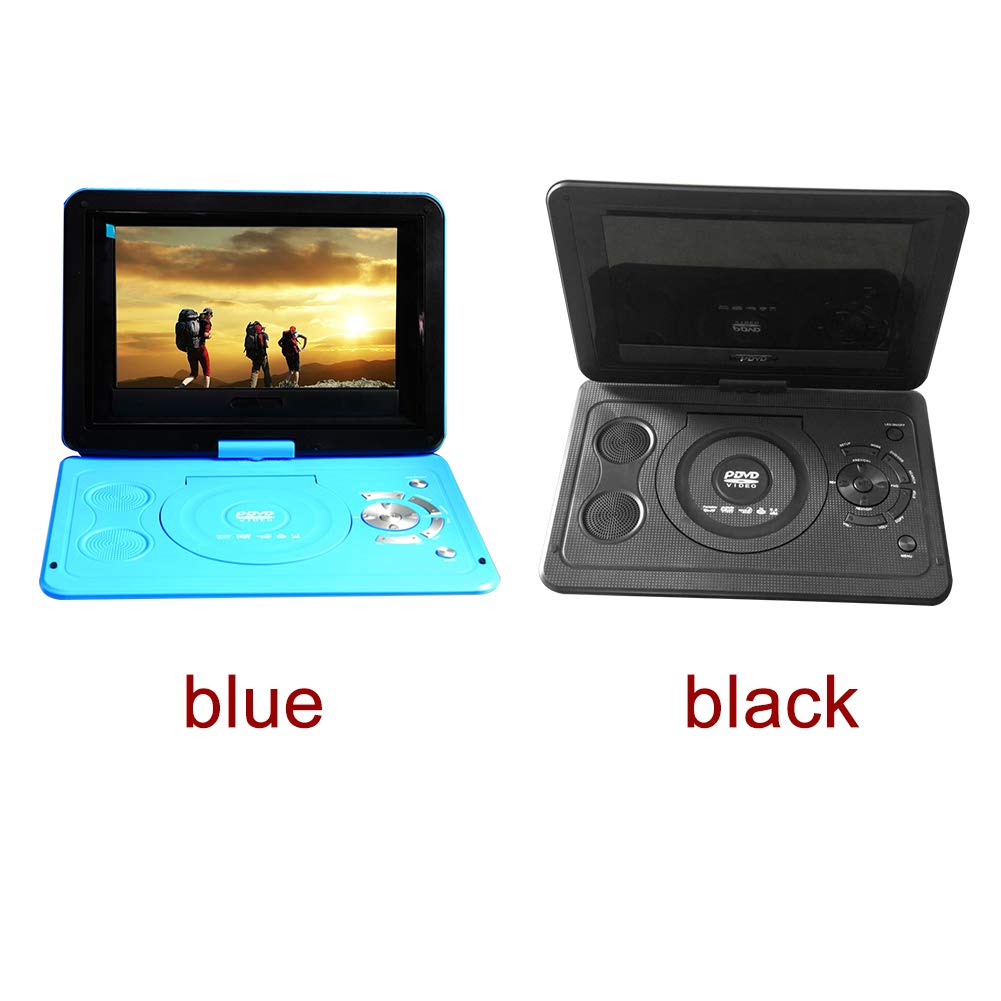 Lettore DVD portatile da 13,9" per i viaggi in auto per bambini, schermo girevole da 10,1", batteria ricaricabile, caricatore da auto, presa per cuffie per CD/DVD