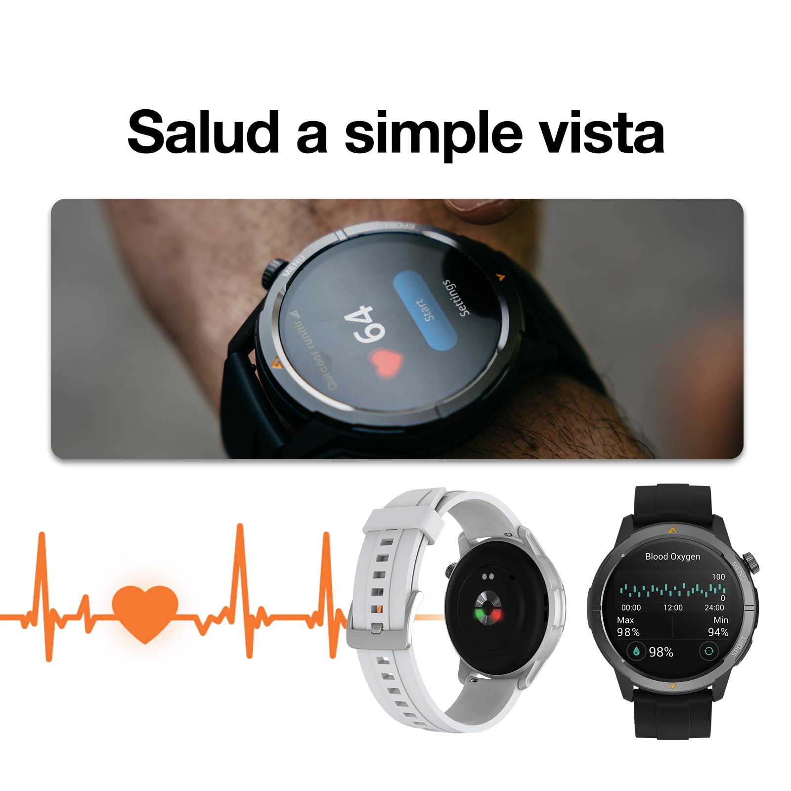 AGM Legion 2026 Smartwatch Hombre Mujer con GPS, Pantalla AMOLED 1,43", Reloj Deportivo, 5ATM Impermeable, Monitor de Fitness con Llamadas, Correa Magnética