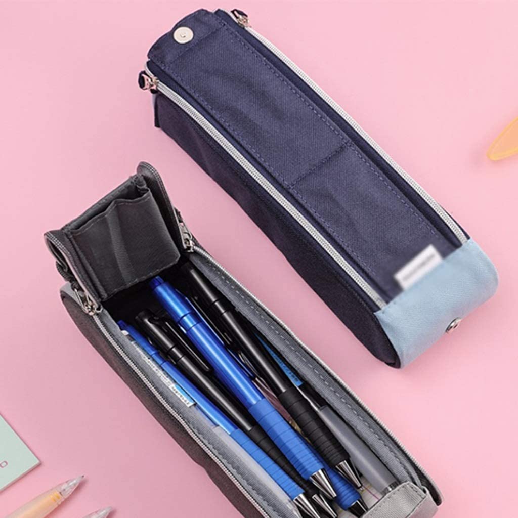 Uchwyt pióra, organizator biurka, organizator biurka, Pióra Pucharu podwójnego zamka błyskawicznego Pen Cage Case, Stand-Up Pencil Case for Boys, Girls and Teenagers, wielofunkcyjne kreatywne pudełko