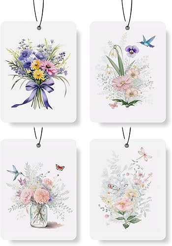 Miniatura 9 de Ambientador de aire para automóvil de frutas a cuadros, 4 piezas, limón/fresa/uva/tomate, ambientador colgante para autos, armario, cajón, libros,