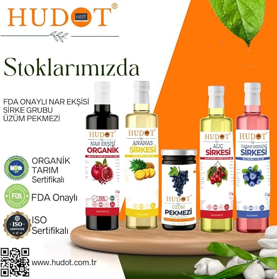 HUDOT® Premium Gurme Kızılcık Özü – %100 Doğal, Koruyucu & Şeker İlavesiz – 700 g (Cam Şişe) – Doğadan Sofraya Lezzet