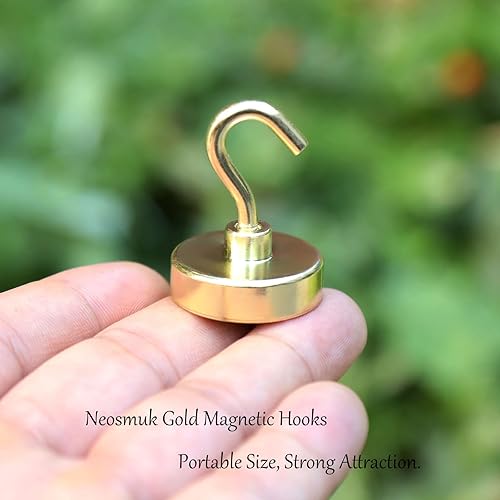 Vista 188 de NEOSMUK - Ganchos magnéticos de alta resistencia con imanes extrafuertes para colgar en refrigerador, crucero, cabinas o parrilla, color blanco