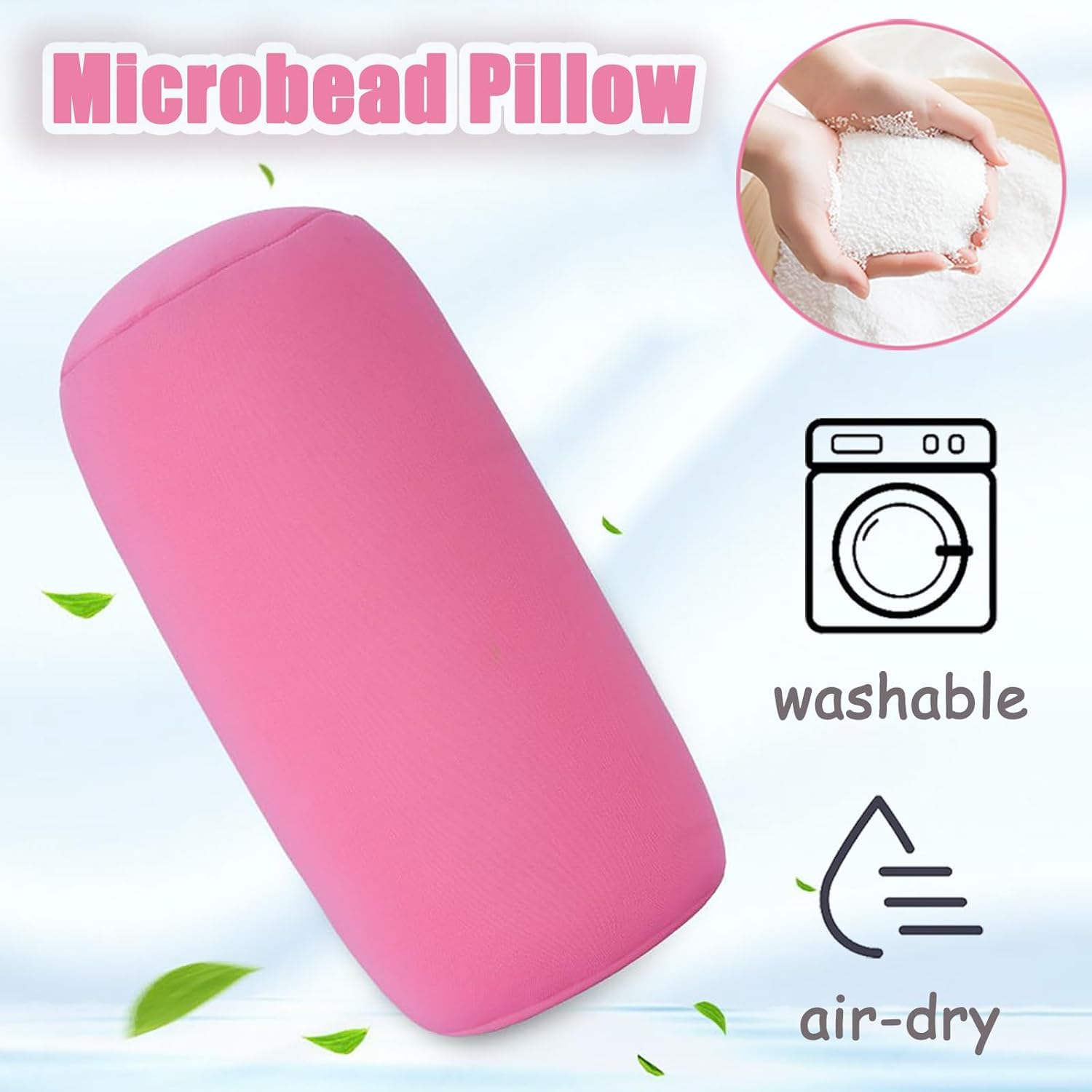 Pillow Built-in Foam Particles Home Rest Pillow Microbead Roll Pillow For Neck Head Back Support Comfy Cylindrical Cushion For Home Travel I.1160084402 - Foto 7