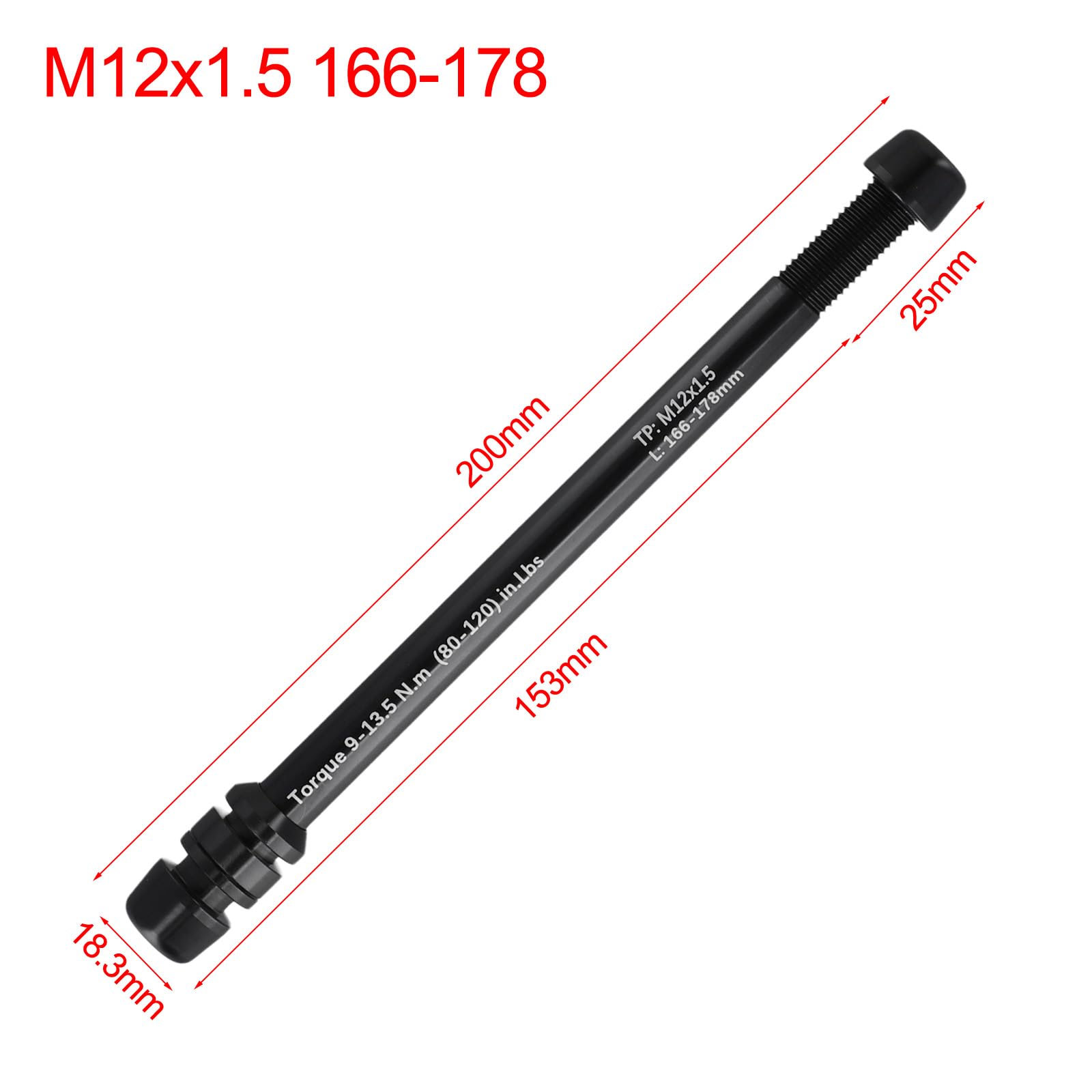 Brochette D'essieu Traversant ZYWUOY 12 X 142-148 Mm – P1.5/P1.75, En Alliage D'aluminium CNC – Avec 3 Entretoises Réglables – Pour Vélo D'appartement Et Sport