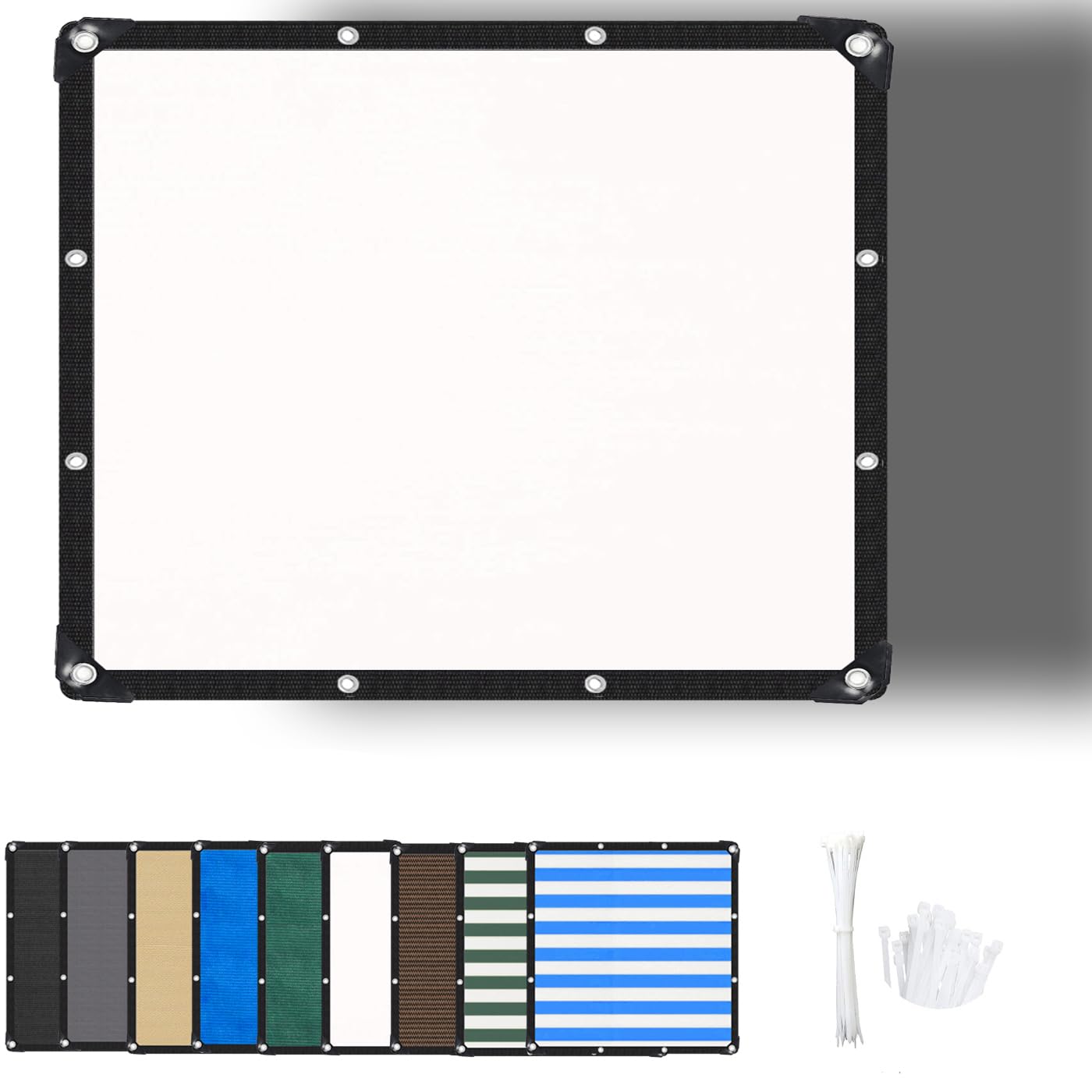 ZHhan Garden Sun Screen Fabric Shade Net Outdoor Fence Netting Screening, Backyard, Patio, Balcony, Includes Cable Ties 8 Days Delivered 9 Colors 195 Sizes — image 1