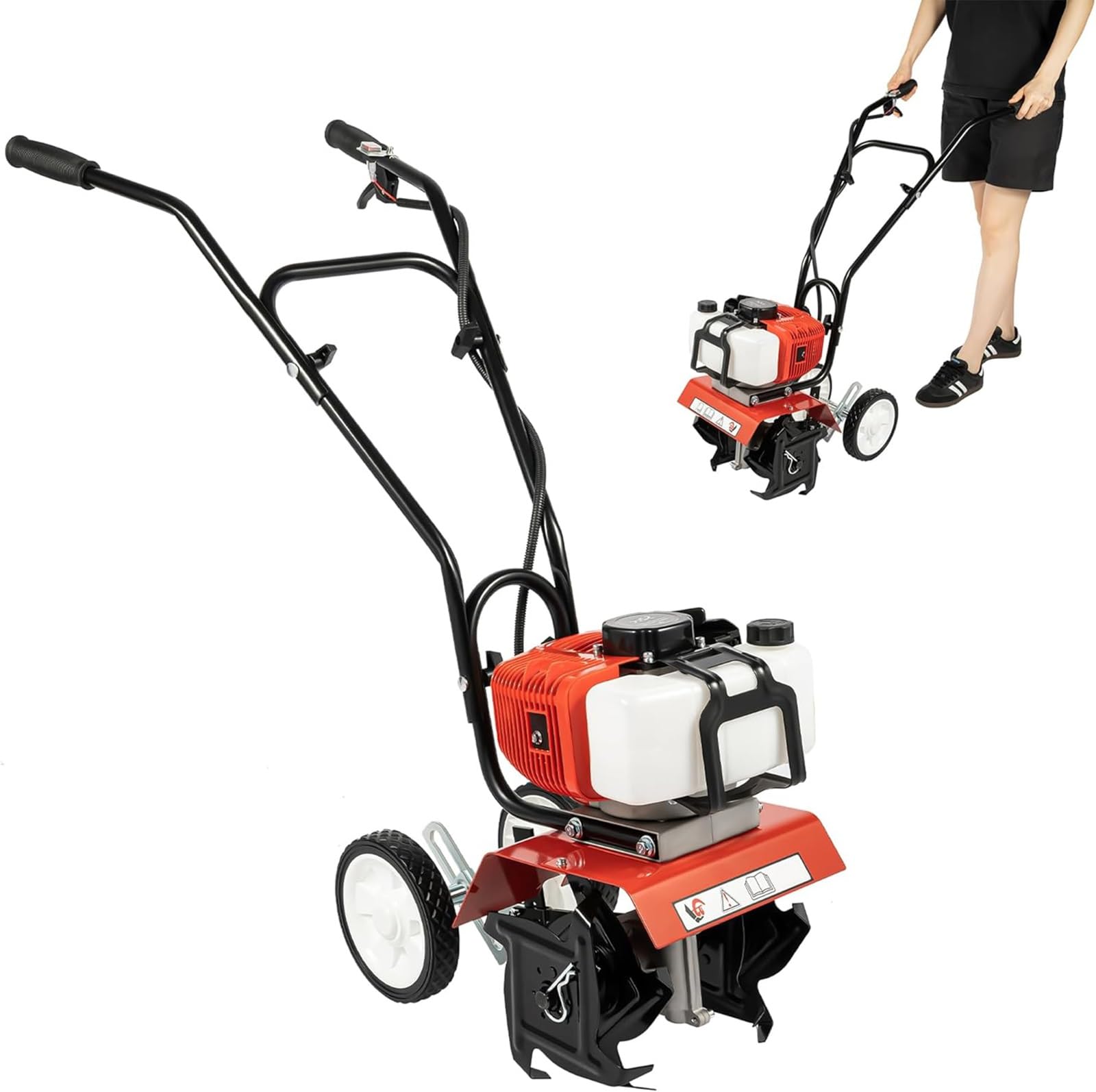 Glebogryzarka spalinowa ogrodowa o pojemności 52 cm3, 2-suwowy kultywator do trawnika Silnik rotowicza, kultywator, kultywator do gleby trawnikowej Rotovator i glebogryzarka