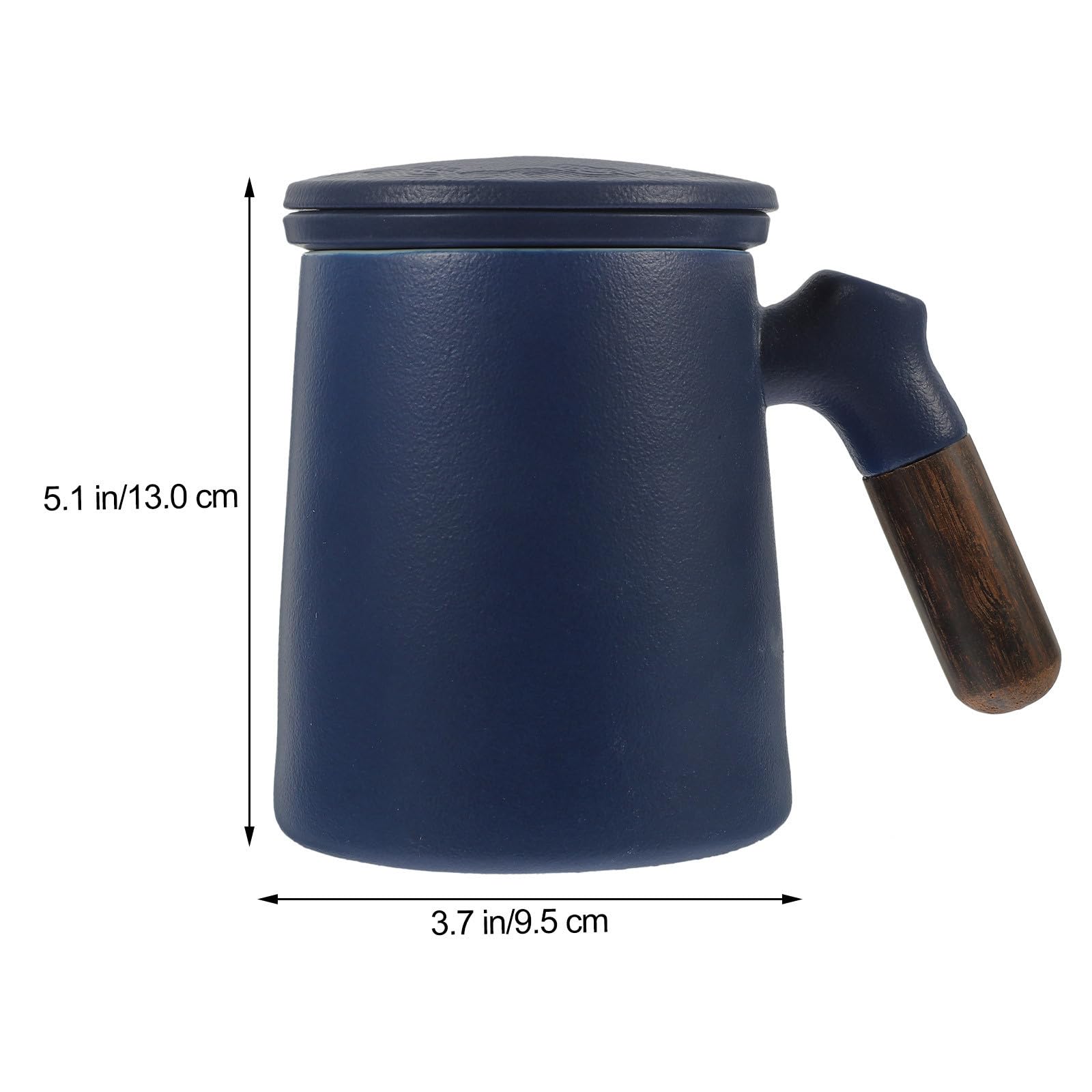 Hemobllo Taza con Filtro de Té 320ml de Cerámica Azul con Tapa | Hogar y Oficina, Diseño para Separar Hojas, Ayuda a Reducir Residuos y Mantener la Bebida Limpia