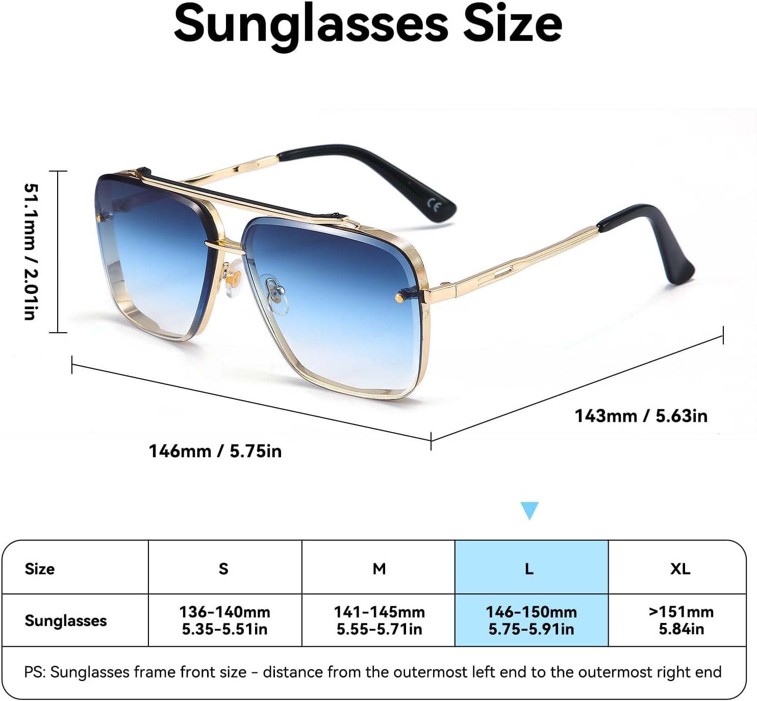 Junsika Square Aviator Sunglasses for Men Women Fashion Metal Vintage Designer Sunglasses Shades UV400 Protection - Image 5