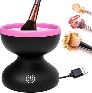 جهاز تنظيف فرش المكياج الكهربائي - هدية عيد الحب لها، تنظيف سريع لفرش المكياج الصغيرة، دوران سريع، ينظف جميع أحجام الفرش المتوفرة