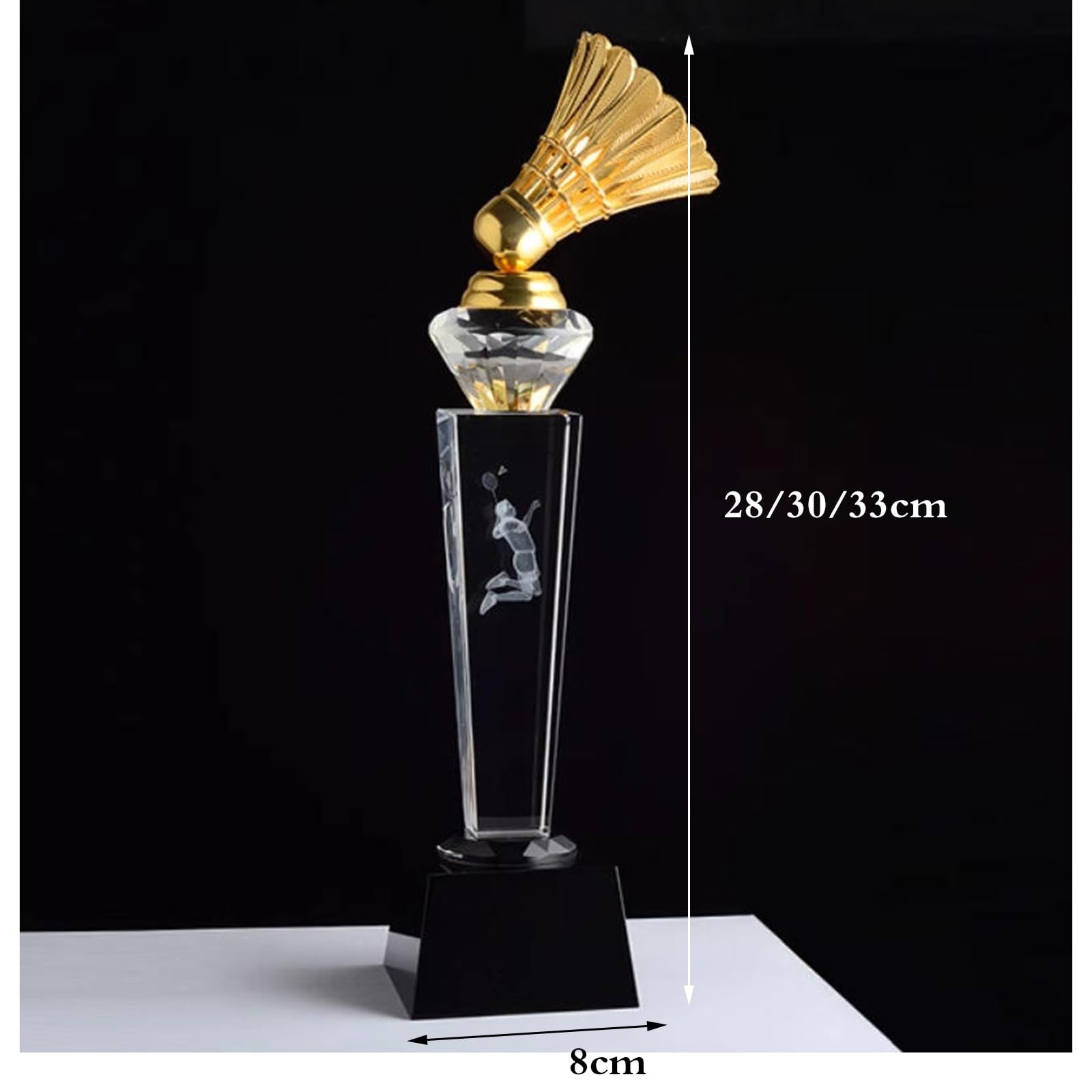 Coppa Trofeo Badminton, Premi in Metallo Personalizzati E Incisi per Tornei Sportivi - Premi per Cerimonie Atletiche, Riconoscimento MVP, Regalo Creativo(8 * 30cm)