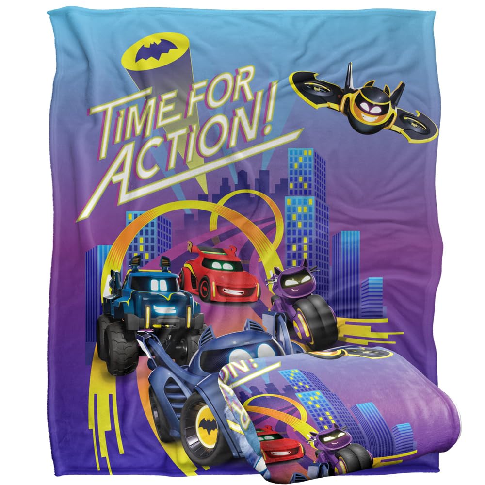 BATMAN Batwheels Blanket, 152 x 127 cm Time for Action Silky Touch Super Soft Throw Blanket