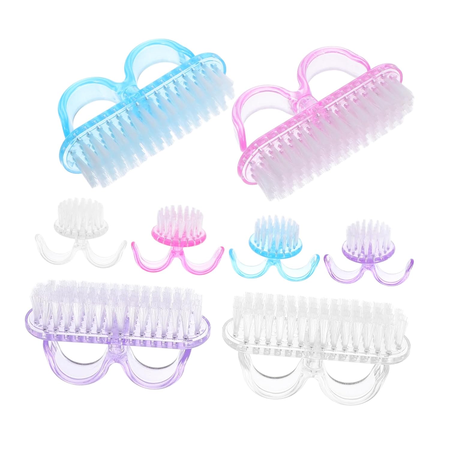 8pcs Nail Dust Powder Remover Brushes with Handle for Manicure Cleaning Portable Plastic Nail Art Dust Brush with Soft Bristles for Fingernail Removal and Care