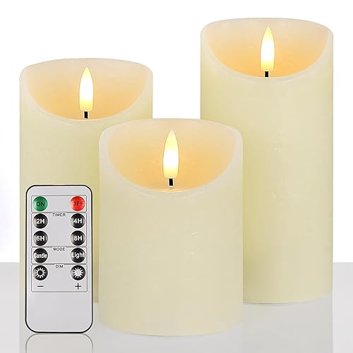 Flameless Candles with Remote, Real Wax Battery Operated Candles with