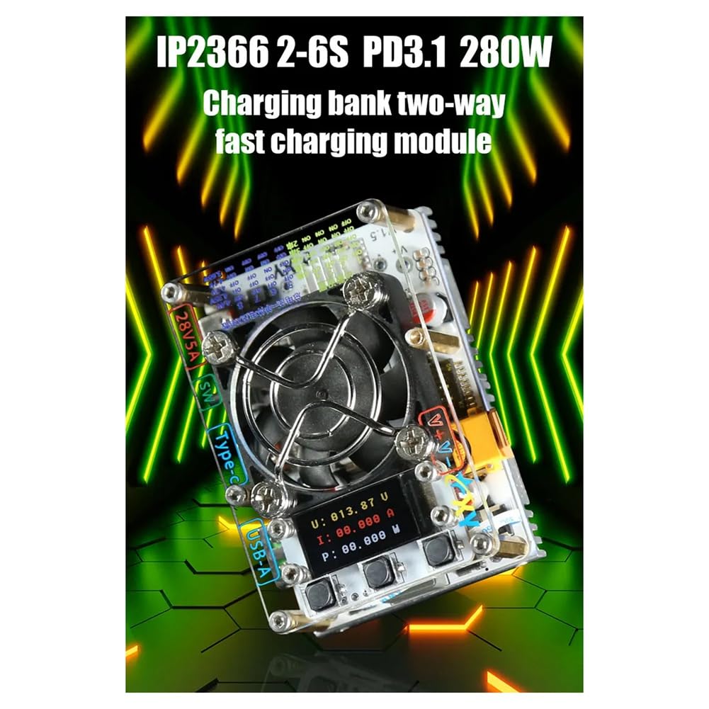 Module de Charge Bidirectionnelle de Carte Mère de Powerbank DIY 6S avec Écran Couleur 0,96 Pouce