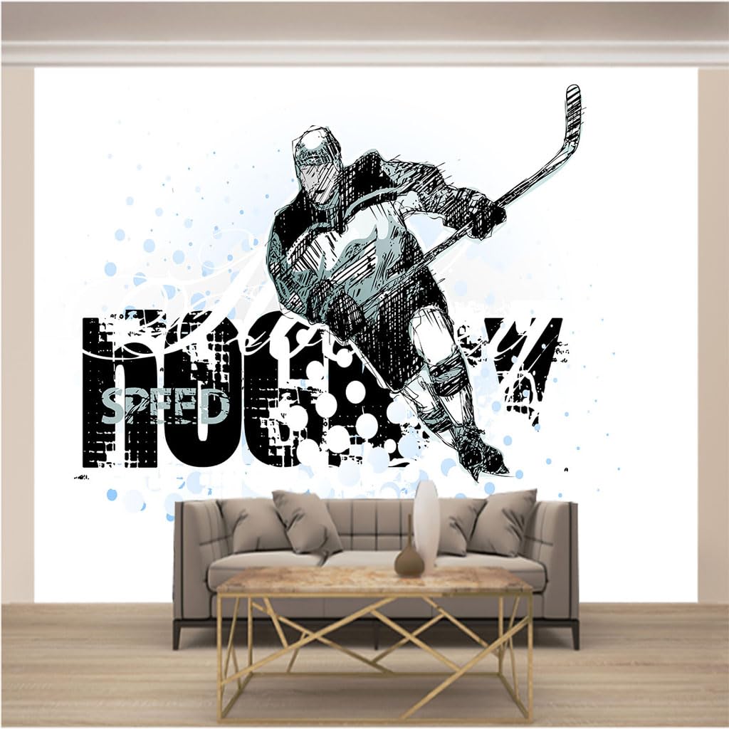 Papier Peint Intissé 3D Salon Tapisserie Photo Hockey Esprit Grand Nord 300x220
