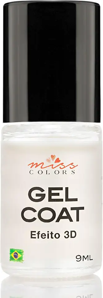 Top Coat Efeito Gel Extra Brilho 9ml Secagem Rápida Finalizador de Esmalte com Brilho Intenso - Miss Colors